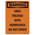 Signmission Safety Sign, OSHA WARNING, 18" Height, Area Treated With Herbicides Do, Portrait OS-WS-D-1218-V-12970